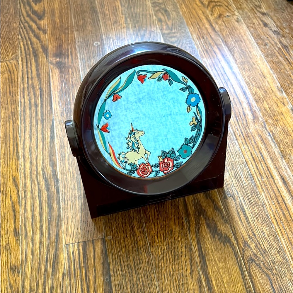70’s Lucite Unicorn Mirror / Music Box - still works